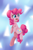 Size: 1063x1627 | Tagged: safe, artist:alazak, imported from derpibooru, pinkie pie, earth pony, pony, bipedal, cute, diapinkes, female, mare, open mouth, solo, triangle