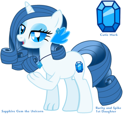 Size: 1738x1614 | Tagged: safe, artist:paolahedgehog, imported from derpibooru, oc, oc only, oc:sapphire gem, dracony, hybrid, interspecies offspring, offspring, parent:rarity, parent:spike, parents:sparity, reference sheet, solo