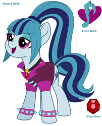 Size: 1184x1463 | Tagged: safe, artist:paolahedgehog, imported from derpibooru, sonata dusk, earth pony, pony, equestria girls, clothes, cute, equestria girls ponified, female, gem, ponified, simple background, siren gem, solo, sonatabetes, white background