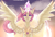 Size: 1400x943 | Tagged: safe, artist:citrus-flamingo, imported from derpibooru, princess celestia, pony, crown, female, glowing horn, horn, jewelry, peytral, pink-mane celestia, regalia, solo, spread wings, sun work, sunrise, wings, younger