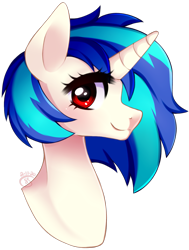 Size: 1221x1613 | Tagged: safe, artist:starshame, imported from derpibooru, dj pon-3, vinyl scratch, pony, bust, female, looking at you, mare, portrait, profile, simple background, solo, transparent background