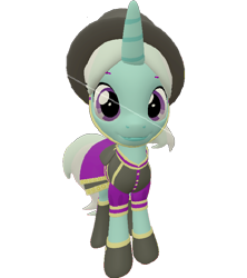 Size: 638x720 | Tagged: safe, artist:topsangtheman, imported from derpibooru, cornetta, pony, unicorn, 3d, clothes, female, hat, looking at you, simple background, solo, source filmmaker, transparent background, uniform