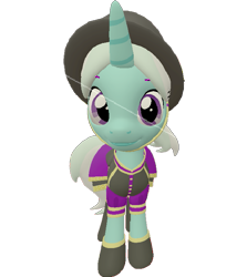 Size: 641x720 | Tagged: safe, artist:topsangtheman, imported from derpibooru, cornetta, pony, unicorn, 3d, clothes, female, hat, looking at you, simple background, solo, source filmmaker, transparent background, uniform