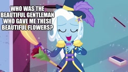 Size: 1280x720 | Tagged: safe, edit, edited screencap, imported from derpibooru, screencap, trixie, equestria girls, street magic with trixie, spoiler:eqg series (season 2), caption, image macro, meme, text, trixie yells at everything