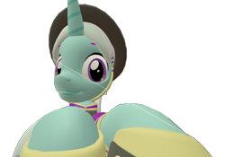 Size: 1028x720 | Tagged: safe, artist:topsangtheman, imported from derpibooru, cornetta, pony, unicorn, 3d, clothes, female, hat, looking at you, simple background, solo, source filmmaker, transparent background, uniform