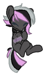 Size: 164x270 | Tagged: safe, artist:skulifuck, imported from derpibooru, oc, oc only, earth pony, pony, base used, choker, earth pony oc, eyes closed, simple background, solo, spiked choker, transparent background, watermark