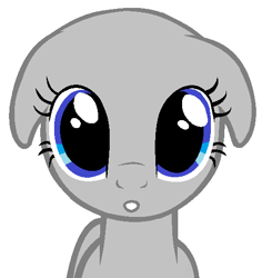 Size: 502x532 | Tagged: safe, artist:mangutangu, imported from derpibooru, oc, earth pony, pony, bald, base, earth pony oc, eyelashes, floppy ears, simple background, solo, white background, wide eyes