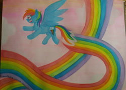 Size: 1875x1349 | Tagged: safe, artist:nekocleavergirl, imported from derpibooru, rainbow dash, pegasus, pony, female, mare, solo, traditional art