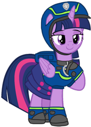 Size: 775x1076 | Tagged: safe, artist:andoanimalia, artist:徐詩珮, edit, imported from derpibooru, vector edit, twilight sparkle, alicorn, pony, series:sprglitemplight diary, series:sprglitemplight life jacket days, series:springshadowdrops diary, series:springshadowdrops life jacket days, alternate universe, chase (paw patrol), clothes, female, paw patrol, simple background, solo, spy chase (paw patrol), transparent background, twilight sparkle (alicorn)