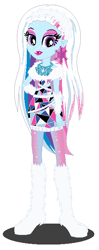 Size: 270x682 | Tagged: safe, artist:machakar52, imported from derpibooru, equestria girls, abby bominable, barely eqg related, base used, clothes, crossover, dress, ear piercing, earring, equestria girls style, equestria girls-ified, jewelry, mattel, monster, monster high, necklace, piercing, shoes, snow monster, winter boots