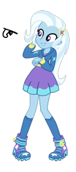 Size: 754x1710 | Tagged: safe, artist:gmaplay, imported from derpibooru, trixie, equestria girls, boots, clothes, cute, female, hoodie, miniskirt, shoes, simple background, skirt, socks, solo, transparent background, vector