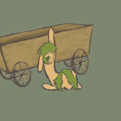 Size: 500x500 | Tagged: safe, artist:sunberry, derpibooru exclusive, imported from derpibooru, oc, oc only, oc:sunberry, earth pony, pony, accident, broken bone, cutie mark, female, green mane, injured, lowres, simple background, sketch, solo, wheel
