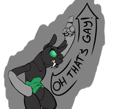 Size: 2360x2068 | Tagged: safe, artist:arzt-korkenzieher, imported from derpibooru, changeling, bipedal, green changeling