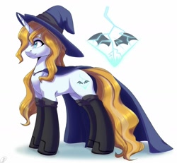 Size: 1280x1181 | Tagged: safe, artist:tigra0118, imported from derpibooru, oc, oc only, pony, unicorn, artwork, cape, clothes, commission, digital art, female, hat, mare, my little pony, ponified, solo, witch hat