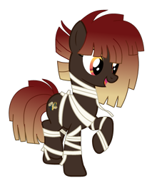 Size: 1641x1989 | Tagged: safe, artist:celestial-rue0w0, artist:rukemon, imported from derpibooru, oc, oc only, oc:mumma mysteria, earth pony, pony, bandage, commission, eyeshadow, female, makeup, mare, mummy, open mouth, raised hoof, raised leg, simple background, solo, transparent background