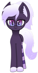 Size: 1024x1980 | Tagged: safe, artist:windy-pony, artist:windykirin, imported from derpibooru, oc, oc only, oc:proxi, bat pony, pony, bat pony oc, bat wings, clothes, cute, ear fluff, fangs, female, freckles, looking at you, mare, simple background, slit eyes, slit pupils, smug, socks, solo, striped socks, thigh highs, transparent background, wings