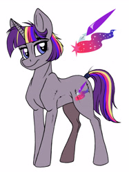 Size: 3244x4344 | Tagged: safe, artist:celestial-rainstorm, imported from derpibooru, oc, oc only, oc:dawn star, pony, unicorn, female, high res, mare, offspring, parent:stygian, parent:twilight sparkle, parents:twigian, simple background, solo, white background