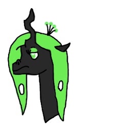 Size: 251x282 | Tagged: safe, artist:whistle blossom, imported from derpibooru, part of a set, oc, oc only, oc:queen milkweed, changeling queen, autodesk sketchbook, changeling queen oc, crown, digital art, female, frown, green changeling, jewelry, mare, regalia, simple background, solo, unamused, white background