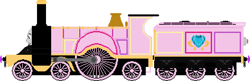 Size: 777x253 | Tagged: safe, artist:jedirhydon101st, imported from derpibooru, princess cadance, crossover, emily the emerald engine, locomotive, solo, thomas the tank engine, train, trainified, transformation