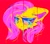 Size: 2784x2444 | Tagged: safe, artist:dino_horse, artist:dinohrs, imported from derpibooru, fluttershy, pegasus, pony, bust, female, red background, simple background, solo, surreal