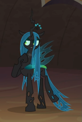 Size: 449x664 | Tagged: safe, imported from derpibooru, screencap, queen chrysalis, pony, frenemies (episode), cropped, female, lidded eyes, solo