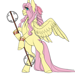 Size: 1024x1024 | Tagged: safe, artist:snowberry, imported from derpibooru, fluttershy, pegasus, pony, alternate hairstyle, bipedal, crossover, female, final fantasy, final fantasy vii, hoof hold, mare, ponified, sketch, standing