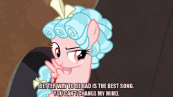 Size: 1280x720 | Tagged: safe, edit, edited screencap, editor:jaredking203, imported from derpibooru, screencap, cozy glow, pegasus, pony, frenemies (episode), bow, caption, female, filly, freckles, image macro, meme, solo, text