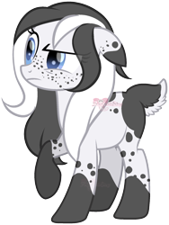 Size: 1357x1806 | Tagged: safe, artist:skulifuck, imported from derpibooru, oc, oc only, earth pony, pony, annoyed, base used, coat markings, earth pony oc, eyelashes, female, freckles, mare, raised hoof, simple background, socks (coat marking), socks (coat markings), solo, transparent background