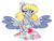 Size: 1280x977 | Tagged: safe, artist:cubbybatdoodles, imported from derpibooru, derpy hooves, ditzy doo, anthro, pegasus, clothes, dress, female, one eye closed, simple background, smiling, solo, sundress, white background, wings