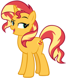 Size: 1280x1495 | Tagged: safe, artist:andoanimalia, imported from derpibooru, sunset shimmer, pony, unicorn, equestria girls, equestria girls series, forgotten friendship, cute, female, open mouth, shimmerbetes, simple background, smugset shimmer, solo, transparent background, vector