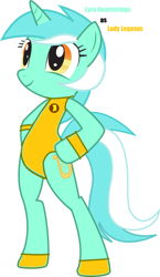 Size: 900x1549 | Tagged: safe, artist:pagiepoppie12345, imported from derpibooru, lyra heartstrings, pony, unicorn, boots, clothes, female, lady legasus, leotard, mare, ponies wearing clothing, raven (dc comics), raven (teen titans), shoes, simple background, smiling, solo, standing, teen titans go, wristband