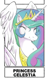 Size: 736x1208 | Tagged: safe, alternate version, artist:jamilsart, imported from derpibooru, princess celestia, alicorn, pony, bust, eyes closed, female, jewelry, mare, peytral, smiling, solo, tiara