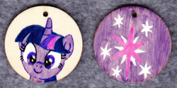 Size: 1014x507 | Tagged: safe, artist:malte279, imported from derpibooru, twilight sparkle, craft, cutie mark, jewelry, pendant, traditional art, wood