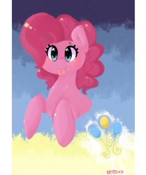 Size: 835x1000 | Tagged: safe, artist:kryssixx, imported from derpibooru, pinkie pie, earth pony, pony, :p, bust, cute, cutie mark, diapinkes, female, mare, solo, tongue out