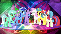 Size: 1920x1080 | Tagged: safe, artist:dashiesparkle, artist:dashiesparkle edit, artist:laszlvfx, edit, imported from derpibooru, lemon hearts, lyra heartstrings, minuette, moondancer, spike, twilight sparkle, twinkleshine, alicorn, dragon, pony, unicorn, adorableshine, canterlot six, cute, dancerbetes, female, glasses, lemonbetes, looking at you, lyrabetes, male, mare, minubetes, spikabetes, twiabetes, twilight sparkle (alicorn), wallpaper, wallpaper edit