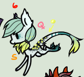 Size: 169x154 | Tagged: safe, artist:glitterring, imported from derpibooru, oc, oc only, earth pony, pony, chibi, earth pony oc, female, hoof fluff, leonine tail, mare, offscreen character, simple background, text