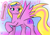 Size: 841x595 | Tagged: safe, imported from derpibooru, melody, alicorn, pony, blonde, commission, female, flute, music, musical instrument, pink, present, princess, race swap, solo