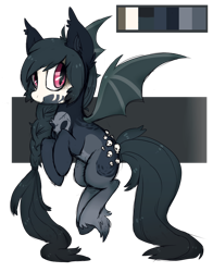 Size: 800x1018 | Tagged: safe, artist:glitterring, imported from derpibooru, oc, oc only, bat pony, pony, bat pony oc, bat wings, braid, face paint, fangs, female, flying, hoof fluff, mare, reference sheet, simple background, skull, slit eyes, slit pupils, smiling, solo, transparent background, wings