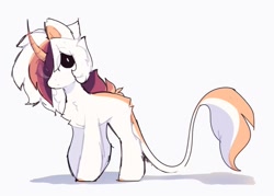 Size: 748x536 | Tagged: safe, artist:little-sketches, artist:php146, imported from derpibooru, oc, oc:ayaka, pony, unicorn, chest fluff, ear fluff, eye clipping through hair, female, leonine tail, simple background, white background