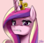 Size: 600x579 | Tagged: safe, artist:johnjoseco, imported from derpibooru, princess cadance, alicorn, pony, bust, cadance is not amused, cringing, facial expressions, female, horn, looking at you, mare, pink background, portrait, reaction image, signature, simple background, solo, unamused