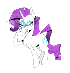 Size: 767x793 | Tagged: safe, artist:burgersuplex, imported from derpibooru, rarity, pony, unicorn, female, lidded eyes, looking at you, mare, simple background, smiling, solo, white background