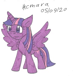 Size: 882x927 | Tagged: safe, artist:cmara, imported from derpibooru, twilight sparkle, alicorn, pony, cute, female, mare, solo, traditional art, twiabetes, twilight sparkle (alicorn), wings