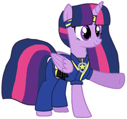 Size: 1104x1035 | Tagged: safe, alternate version, artist:徐詩珮, imported from derpibooru, twilight sparkle, alicorn, pony, series:sprglitemplight diary, series:sprglitemplight life jacket days, series:springshadowdrops diary, series:springshadowdrops life jacket days, alternate universe, base used, chase (paw patrol), clothes, cute, eyelashes, female, karate, mare, paw patrol, raised hoof, simple background, smiling, solo, transparent background, twilight sparkle (alicorn), underhoof