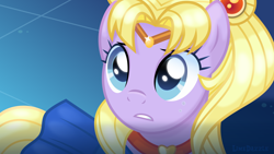 Size: 4444x2500 | Tagged: safe, artist:limedazzle, imported from derpibooru, celena, earth pony, pony, scare master, clothes, digital art, female, mare, sailor moon, sailor moon redraw meme, serena tsukino, show accurate, solo, tsukino usagi, wrong eye color