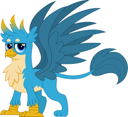Size: 1640x1500 | Tagged: safe, artist:cloudy glow, artist:cloudyglow, imported from derpibooru, part of a set, gallus, griffon, cloudyglowverse, alternate universe, chest fluff, cute, gallabetes, looking at you, majestic, male, older, older gallus, simple background, smiling, solo, spread wings, transparent background, wavy mouth, wings