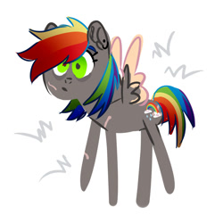 Size: 2000x2000 | Tagged: safe, artist:keyrijgg, imported from derpibooru, oc, oc:keyrijgg, crazy face, faic, minimalist, modern art, not rainbow dash, rainbow, simple, simple background, white background, without a polygon