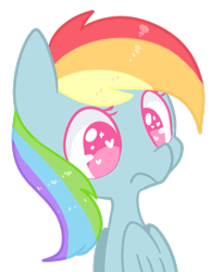 Size: 571x736 | Tagged: safe, artist:pegacornss, imported from derpibooru, rainbow dash, pegasus, pony, bust, cute, dashabetes, female, heart eyes, mare, no pupils, simple background, solo, transparent background, wingding eyes
