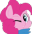 Size: 1280x1357 | Tagged: safe, artist:pegacornss, imported from derpibooru, pinkie pie, pony, bust, clothes, cute, diapinkes, female, looking at you, one eye closed, open mouth, portrait, simple background, solo, transparent background, wink