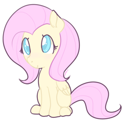 Size: 1280x1310 | Tagged: safe, artist:pegacornss, imported from derpibooru, fluttershy, pegasus, pony, colored pupils, cute, female, mare, shyabetes, simple background, sitting, solo, white background