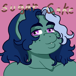 Size: 1050x1050 | Tagged: safe, artist:lurking tyger, imported from derpibooru, oc, oc only, oc:sugar cakes, anthro, earth pony, bust, digital art, female, freckles, looking at you, portrait, solo